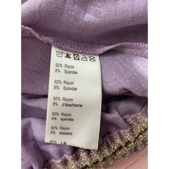 NWT Kim Shui One Sleeve Glitter Gown in Gold Size M $315 - Picture 12 of 13